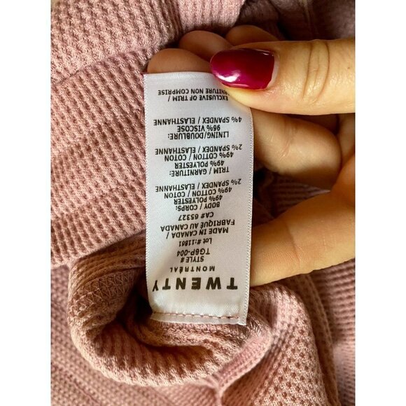 𝅺TWENTY Montreal "Everest" Sz Small BNWOT Thermal Waffle Jogger Pink - Picture 6 of 8